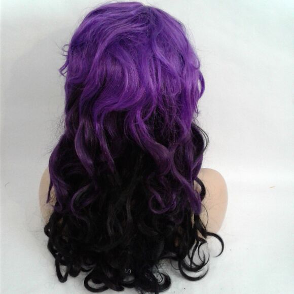 Graveside Bride Purple Black Ombre Wig Adult Womens Halloween Costume - Picture 4 of 5